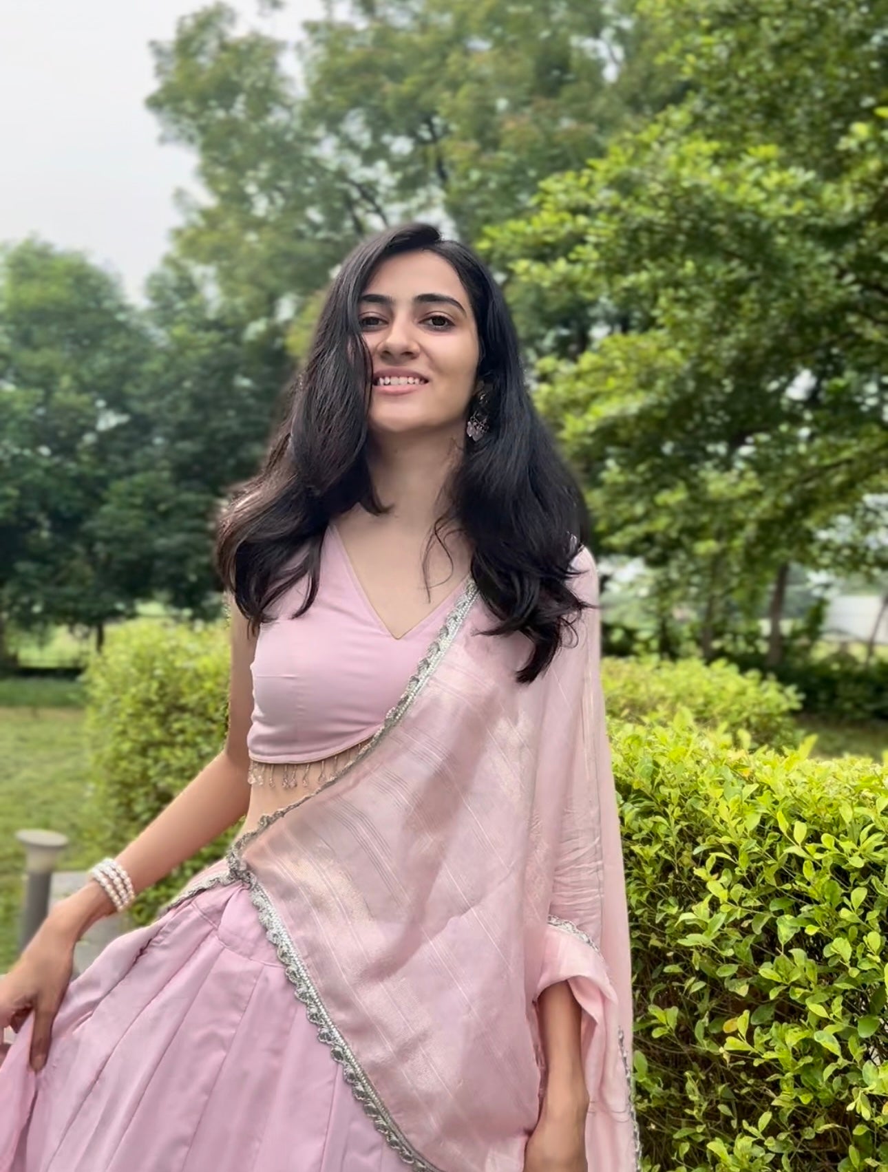 NOORE - Inner Glow Shade: Soft Pink Choli Set