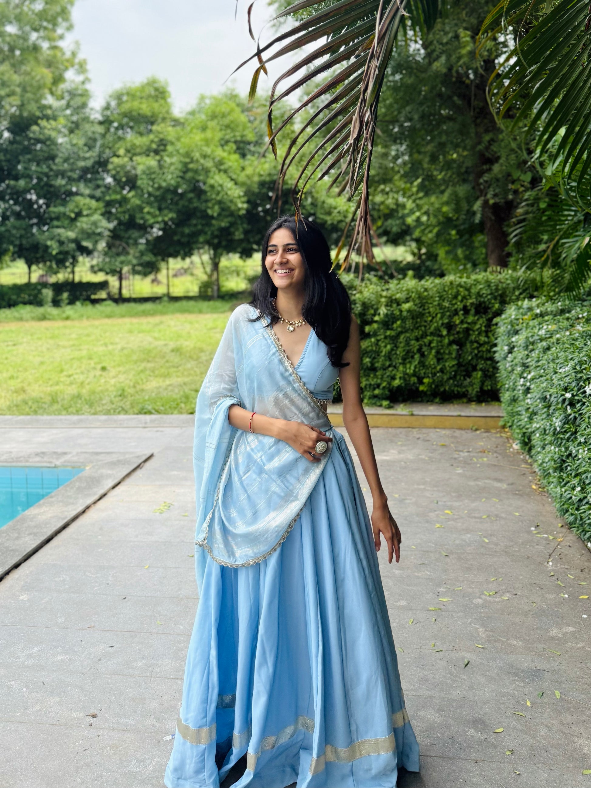 SOLEIA — Sunlit Joy Shade: Sky Blue Serenity Choli Set