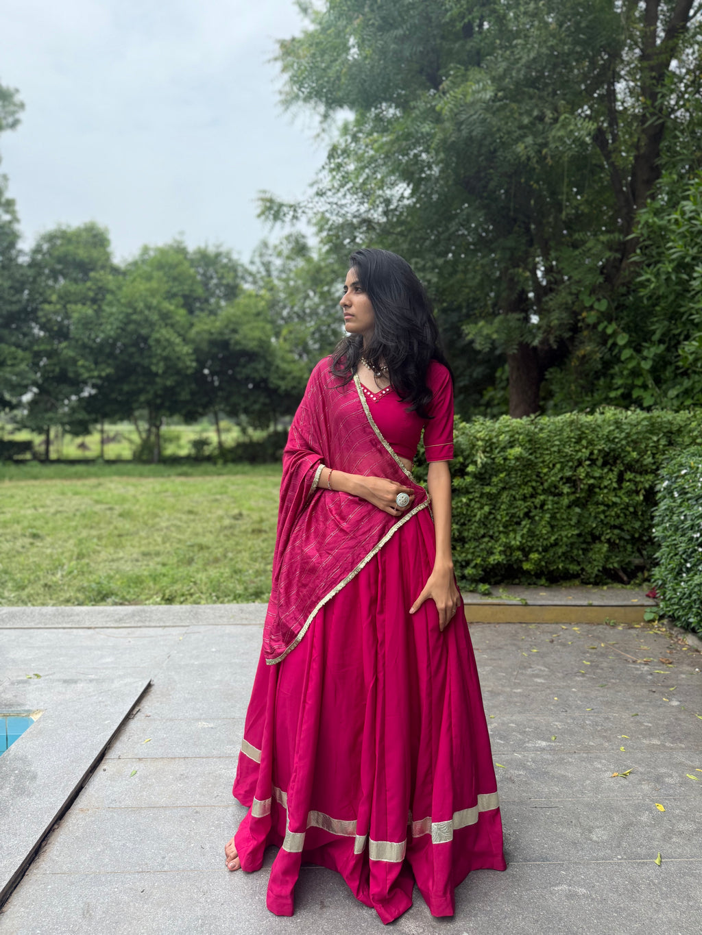 ISOLDE — Romantic Heritage Shade: Royal Rani Pink Choli Set