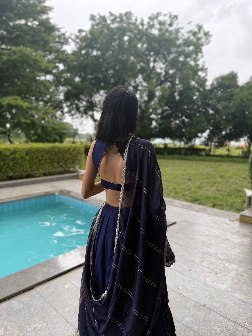 ÉCLYA  Shade: Navy Dusk Choli Set