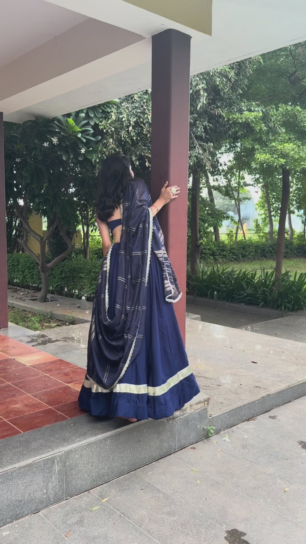 ÉCLYA  Shade: Navy Dusk Choli Set