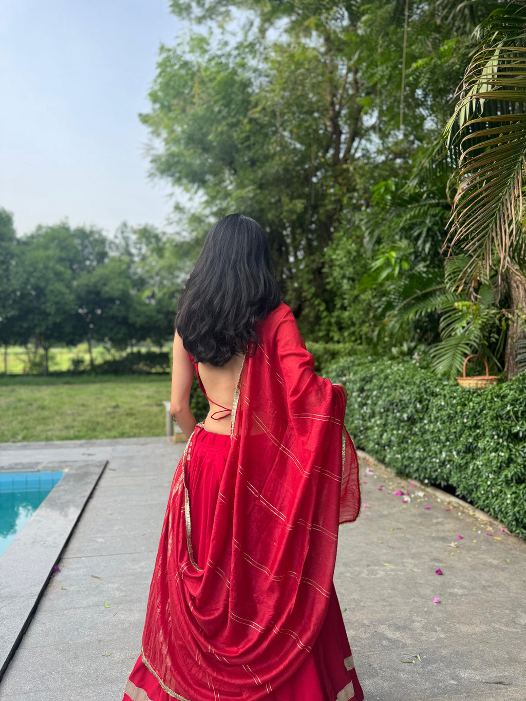 ROUGE DE SOLEIL Shade: Deep Maroon Red Choli Set