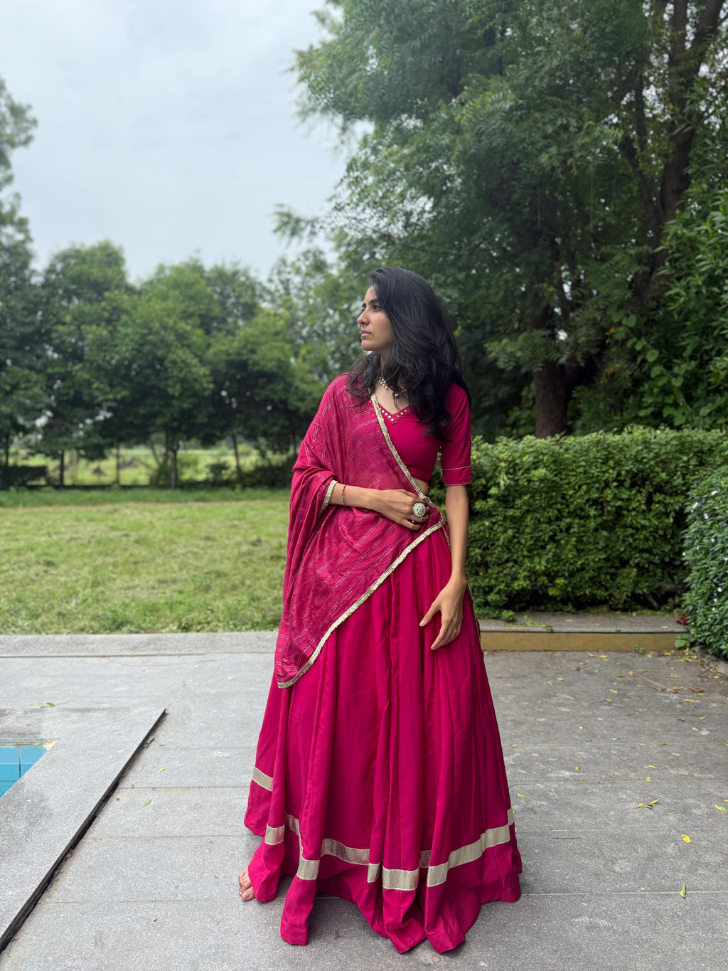 ISOLDE - Romantic Heritage Shade: Royal Rani Pink Choli Set