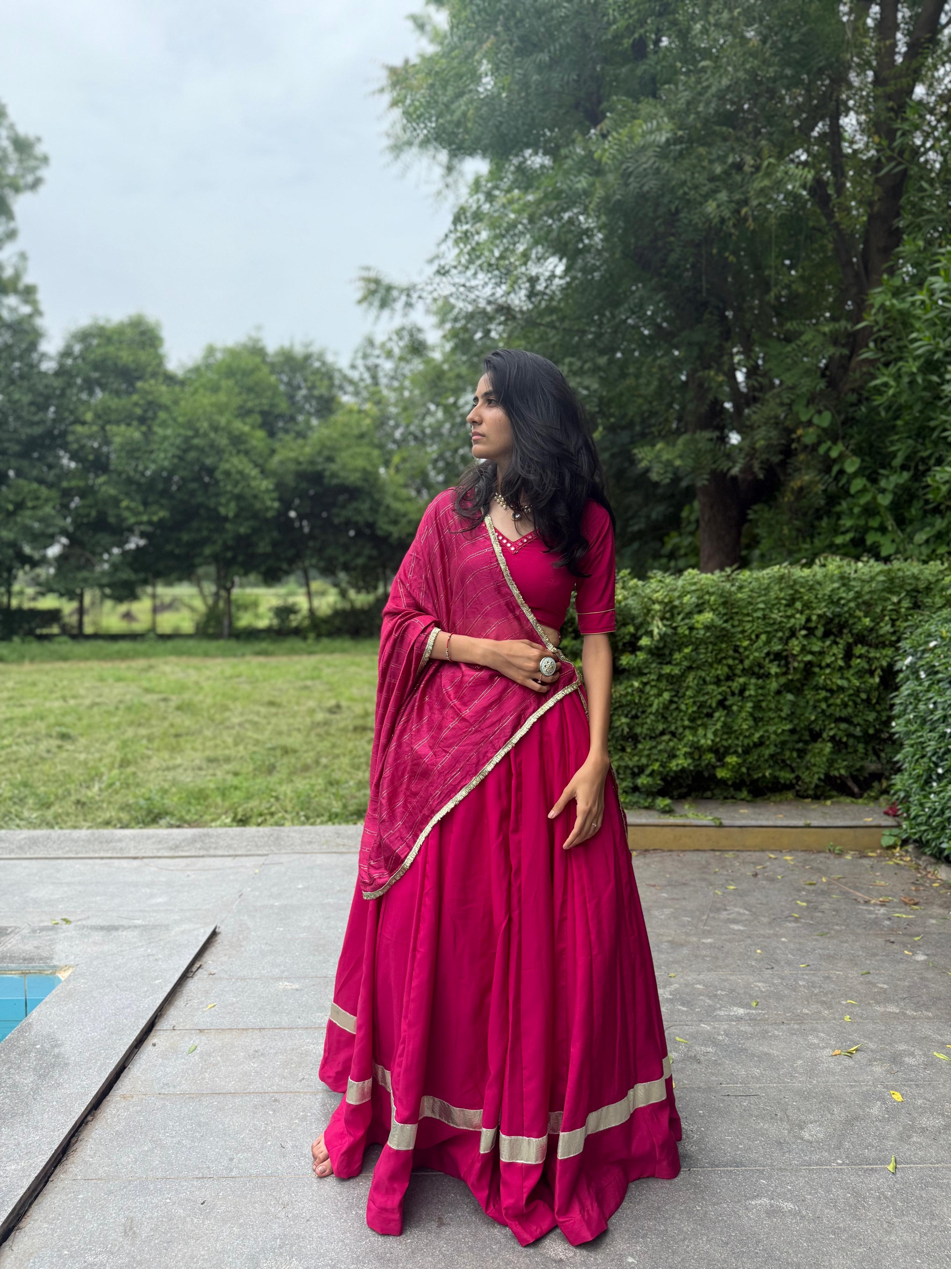 ISOLDE - Romantic Heritage Shade: Royal Rani Pink Choli Set