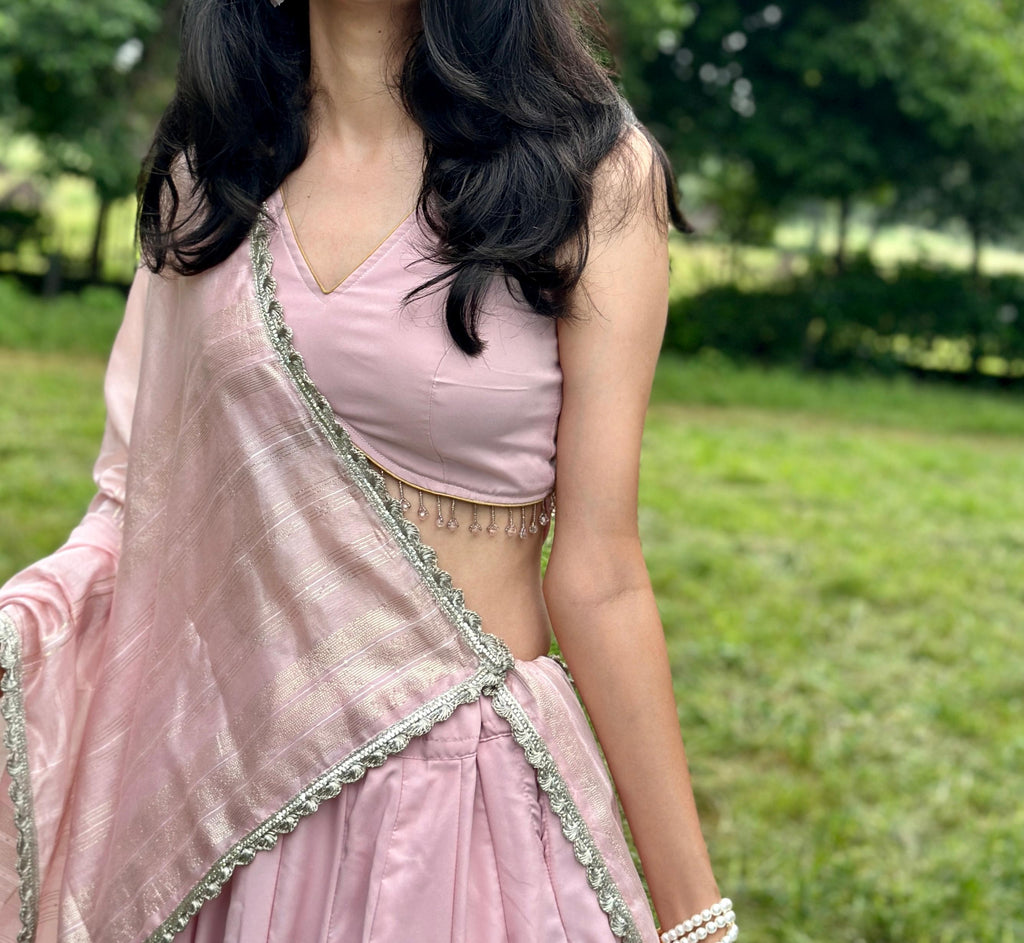 NOORE - Inner Glow Shade: Soft Pink Choli Set