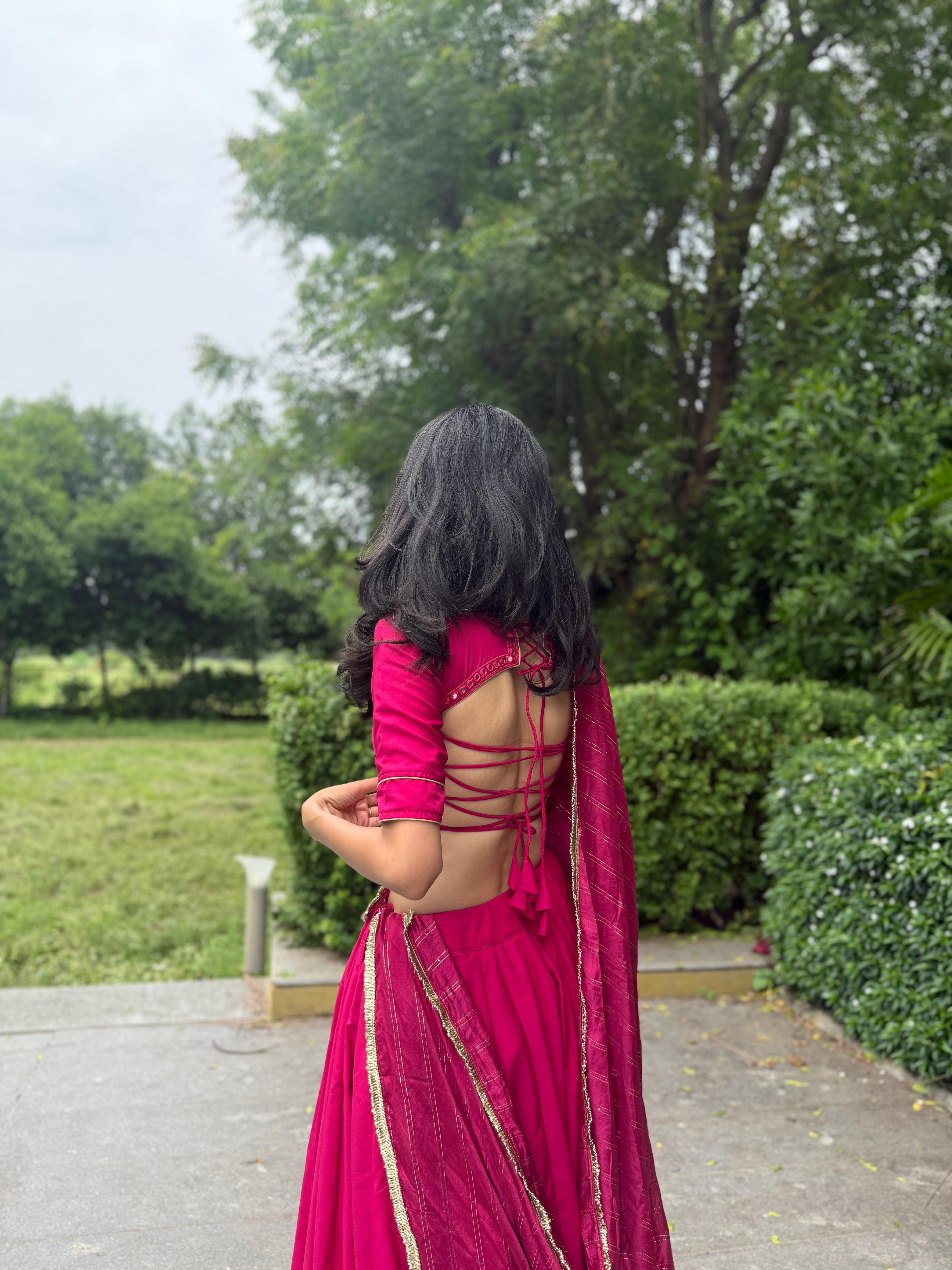 ISOLDE - Romantic Heritage Shade: Royal Rani Pink Choli Set