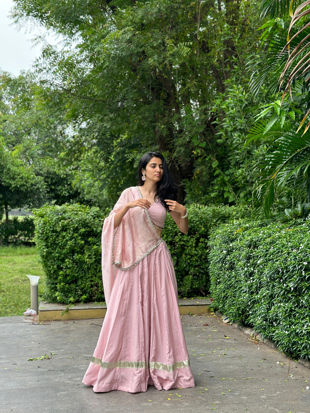 NOORE - Inner Glow Shade: Soft Pink Choli Set