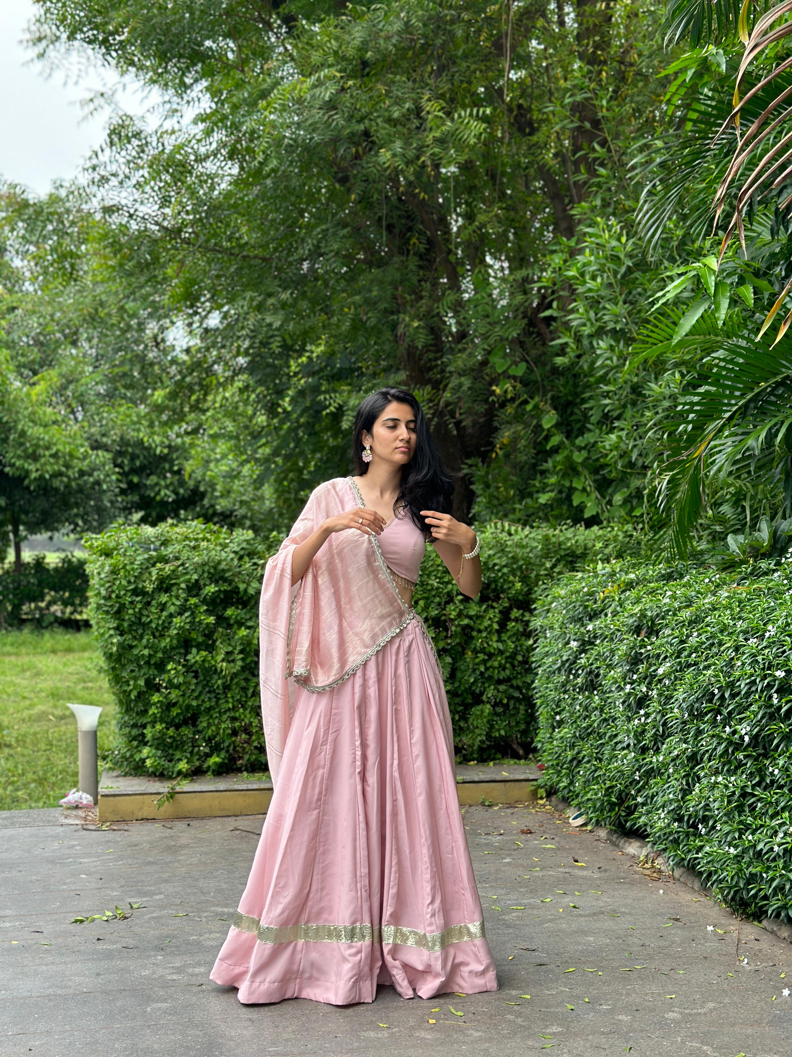 NOORE - Inner Glow Shade: Soft Pink Choli Set