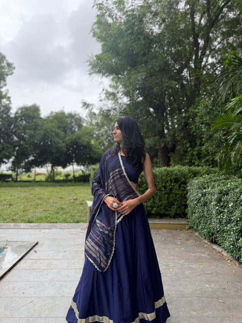 ÉCLYA Shade: Navy Dusk Choli Set