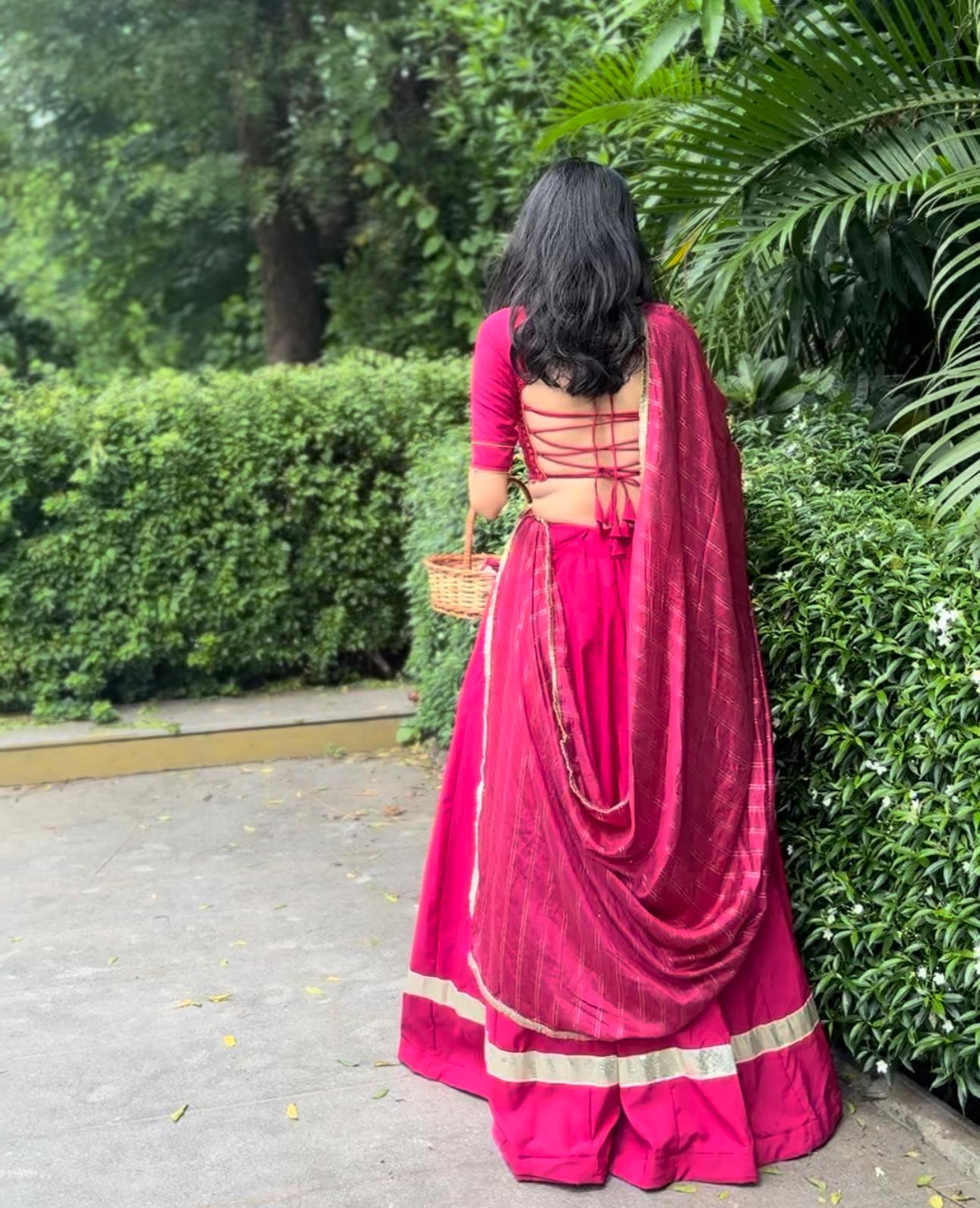 ISOLDE - Romantic Heritage Shade: Royal Rani Pink Choli Set