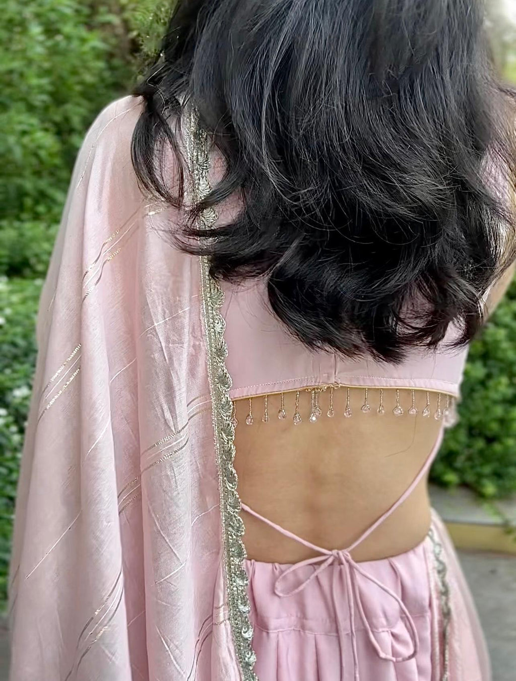 NOORE - Inner Glow Shade: Soft Pink Choli Set